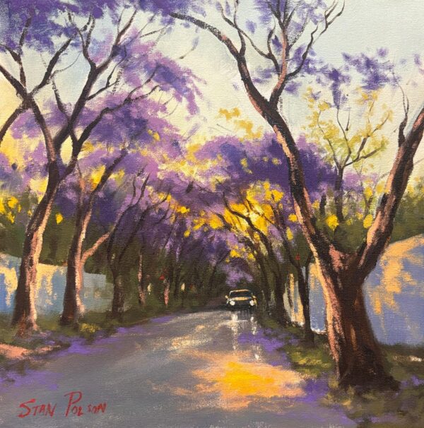 Stan Polson, South African art, Alice Art Gallery, Jacarandas