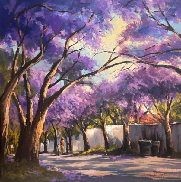 Stan Polson, South African art, Alice Art Gallery, Jacarandas